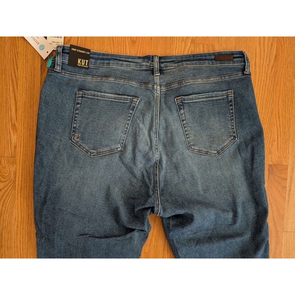 KUT FROM THE KLOTH. Jeans 22W Ellen Roll Cuff Crop Straight Leg Stitch Fix NWT - Picture 9 of 11